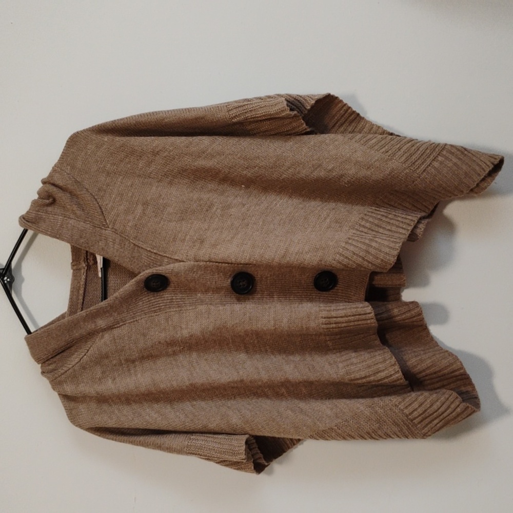 Xhilaration | Tan Oversized Cropped Hooded Cardigan | Juniors XS